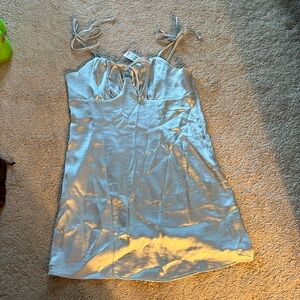 baby blue/ silk womens dress size L